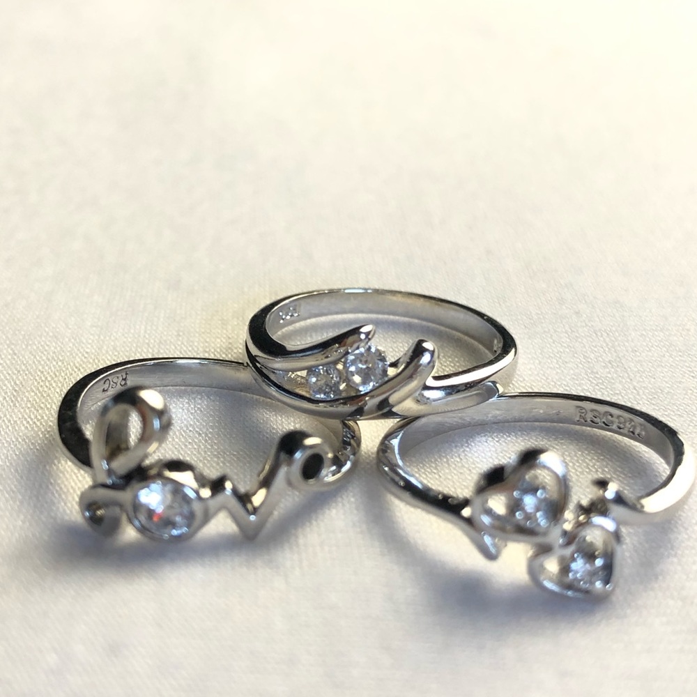 3 Piece Set of Vintage 925 RSC Rings